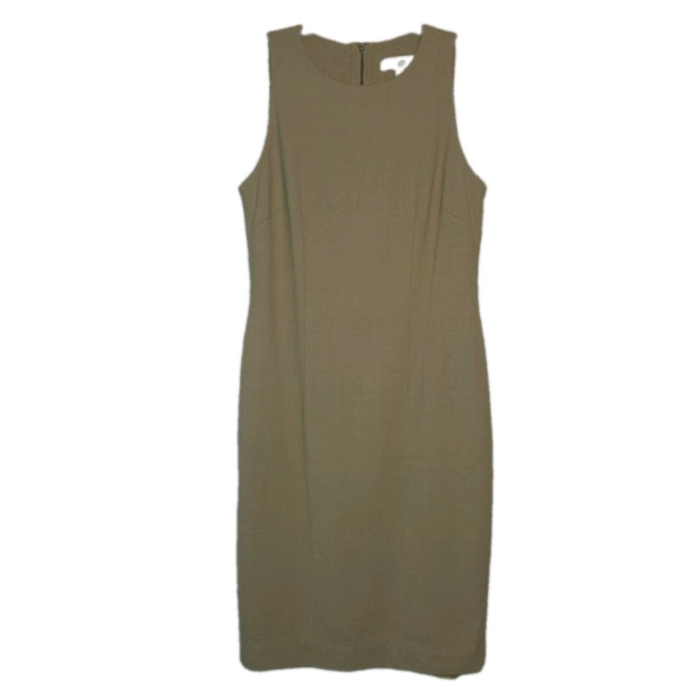 NORDSTROM Brown Wool Blend Sheath Dress Womens 4 Comfort Stretch Classic Elegant